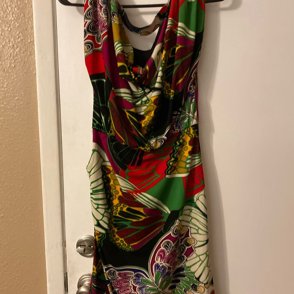A floral fancy black with floral overlay dress